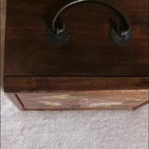 文玩民俗老物件六七十年代花梨木盒螺钿镶嵌工艺